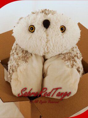 EUC HTF Pillow Pets Full Size Plush Stuffed Animal Snowy Wise Owl